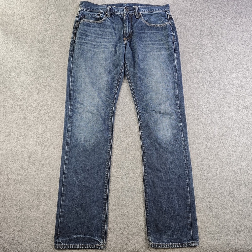 Gap 1969 Jeans Mens 31x32 Slim Blue Straight Leg Dark Wash Denim 100% Cotton